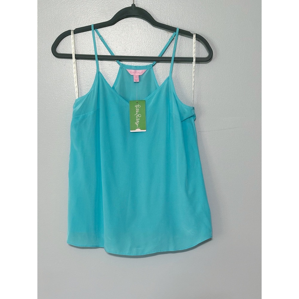 Lilly Pulitzer Dusk Top in Shorley Blue Silk Size X-Small